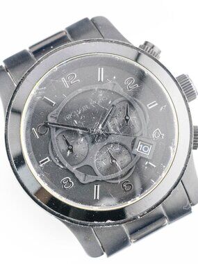 Michael Kors MK-8157 Black-Tone Chronograph Watch Men's New Battery